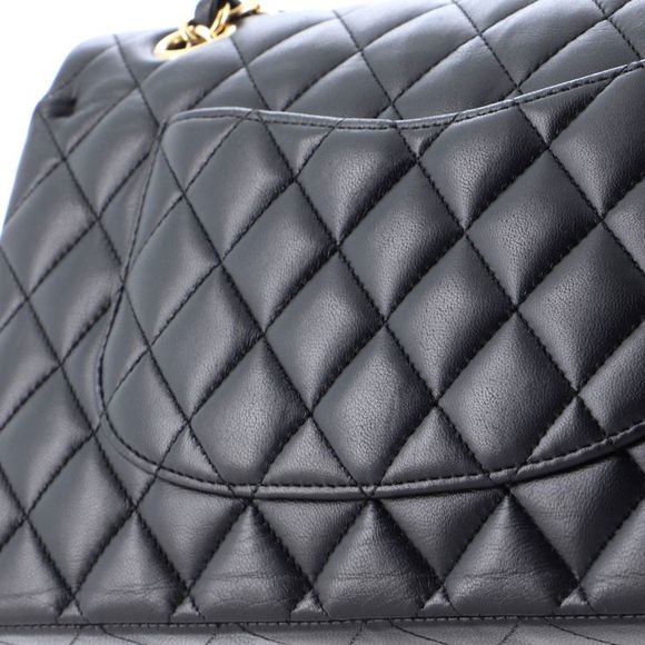 Chanel Classic Double Flap Bag Quilted Lambskin Medium Black - Picture 7 of 16